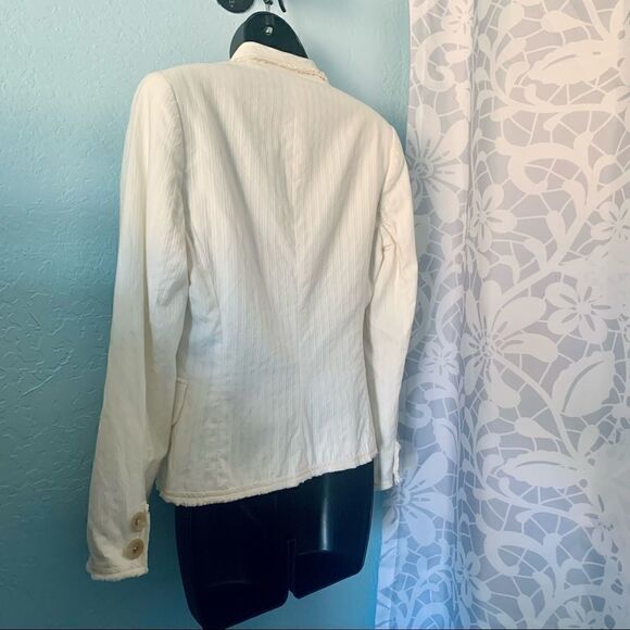 Banana Republic Cream Textured Blazer Size 6 - Picture 11 of 16